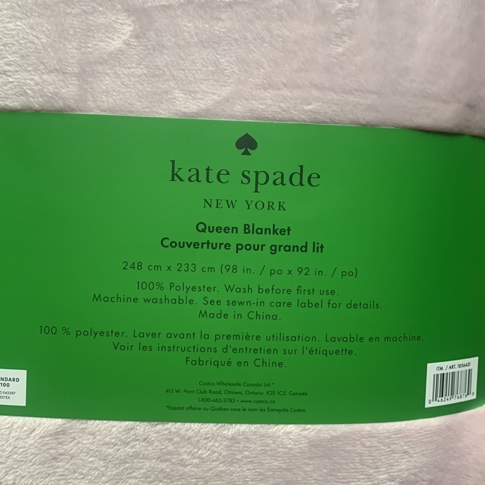NEW KATE SPADE Pink Queen Blanket - Picture 3 of 3
